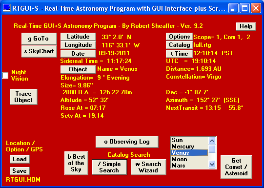 Screen Shot of RTGUI+S program